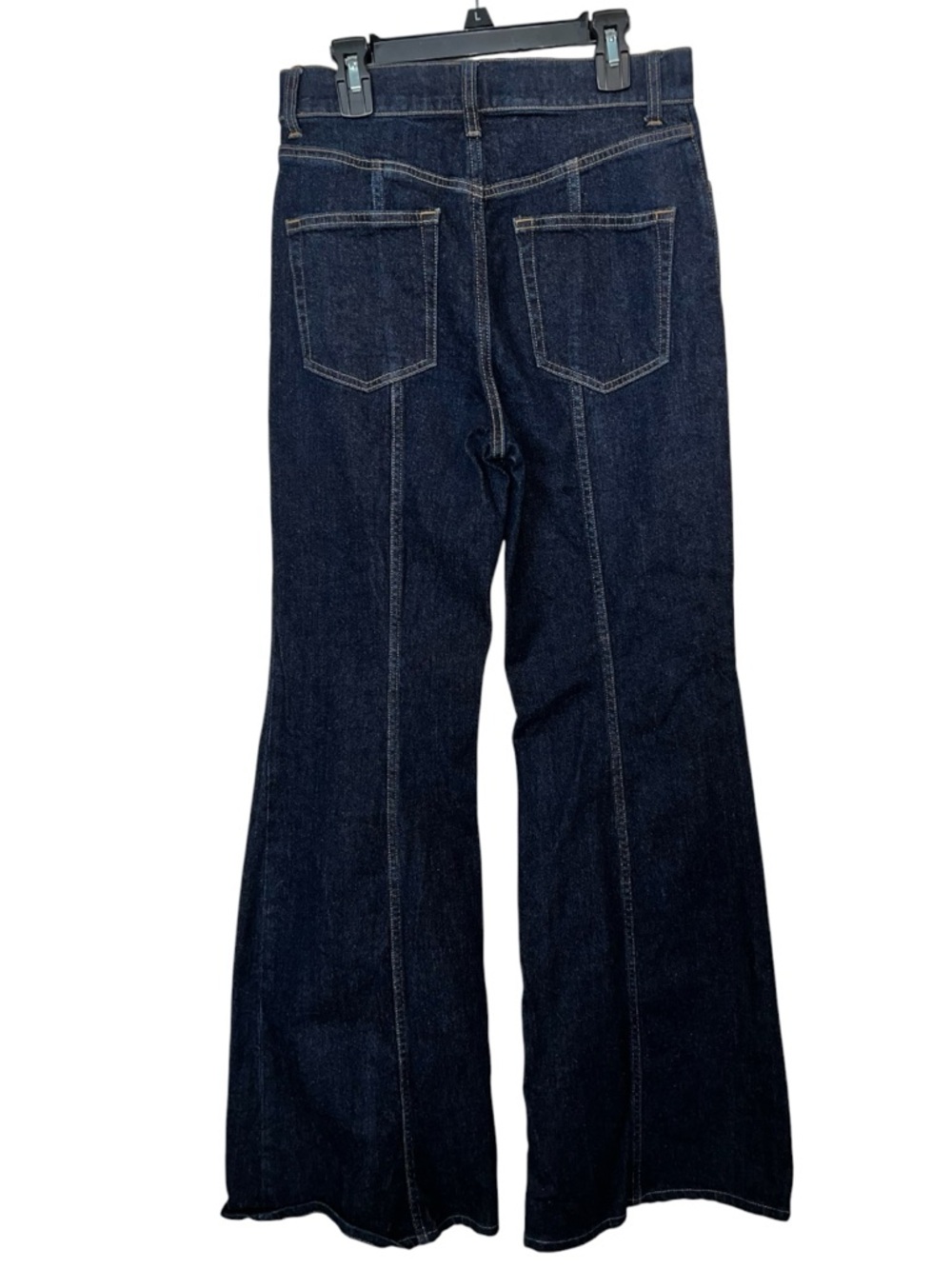 Polo Ralph Lauren High Rise Flared Jeans Dark Wash Seam Detail Size 0 XS - Picture 4 of 13